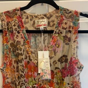 Johnny Was Multicolor Floral Blouse